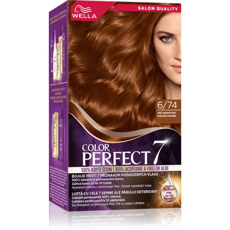 Wella Color Perfect βαφή μαλλιών απόχρωση 6/74 Dark Blonde Amber 1 τμχ