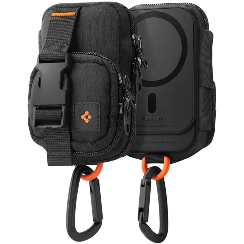 Universal Θήκη Spigen Snap Zip MagFit Pouch MagSafe Πορτοφόλι για Κάρτες / Πουγκί & Μπρελόκ με Φερμουάρ - Black (AFA09338)