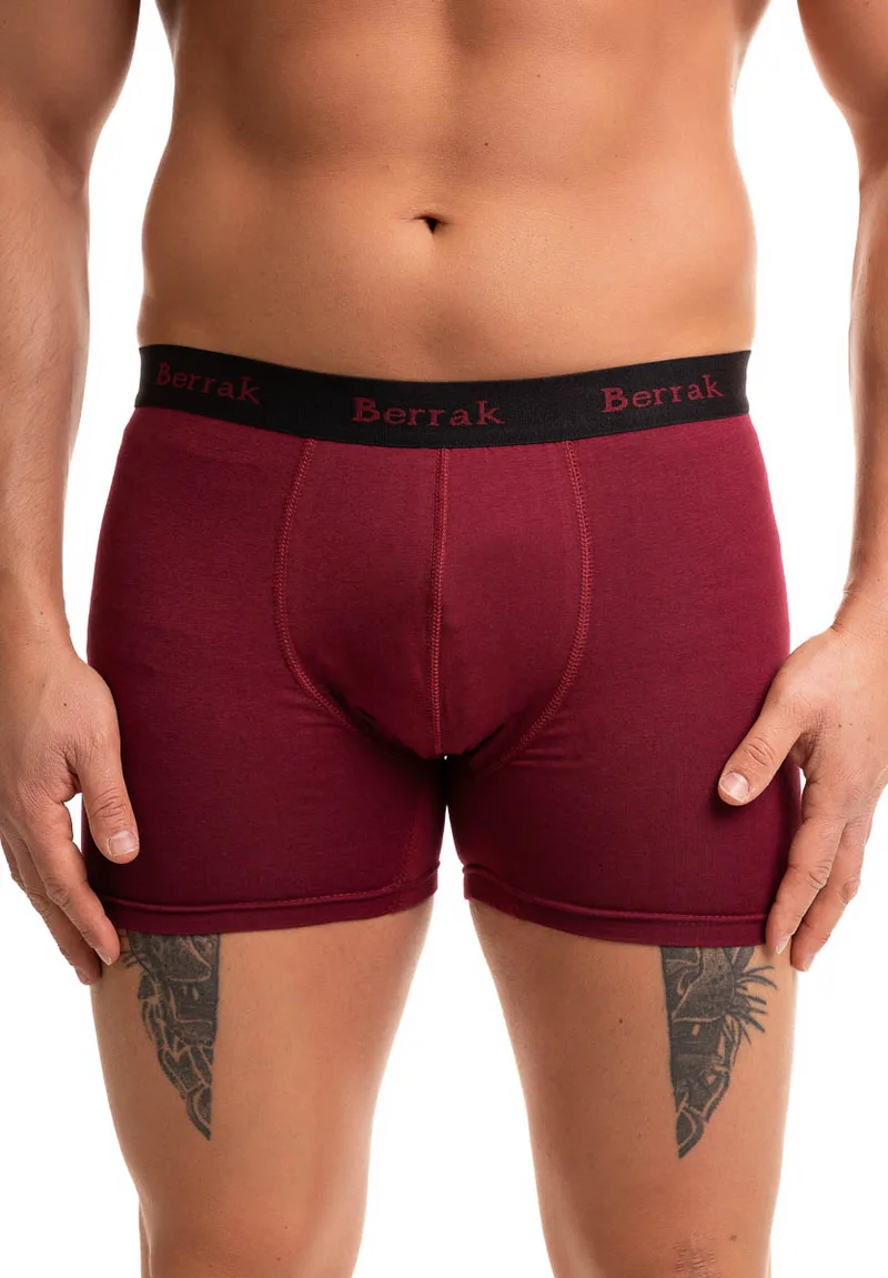 Boxer ανδρικό με εξωτερικό λάστιχο Modal Berrak BRK4476-Μπορντώ