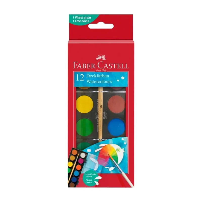 Σετ νερομπογιές σε 12 χρώματα Faber-Castell