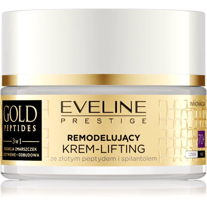 Eveline Cosmetics Χρυσό Peptides ανυψωτική κρέμα για ώριμη επιδερμίδα προσώπου 70+ 50 ml