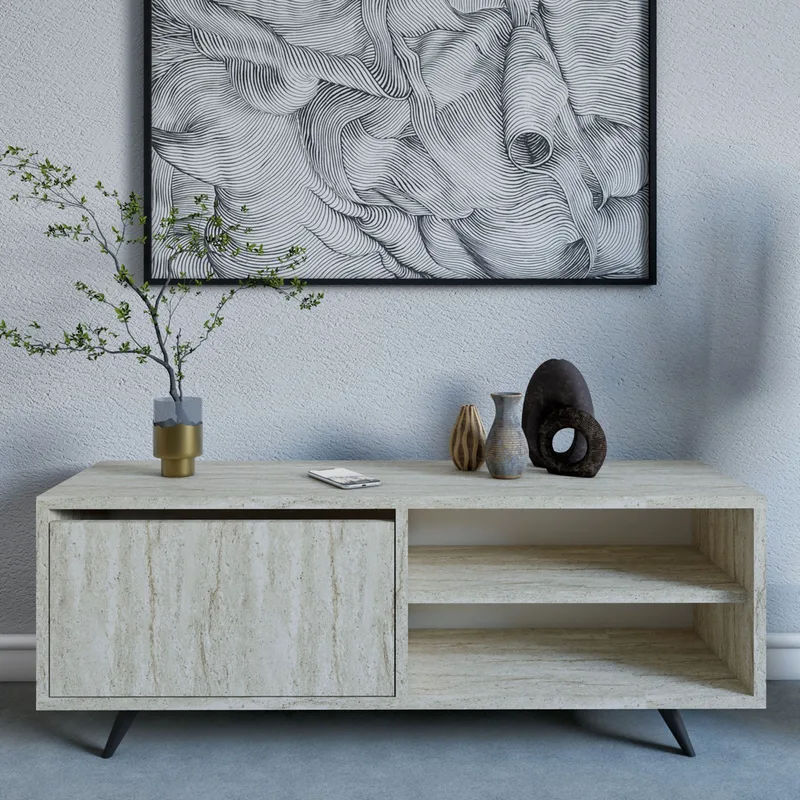Βάση Τηλεόρασης Maku - Travertine 811Mdd4151 (120x47x35)