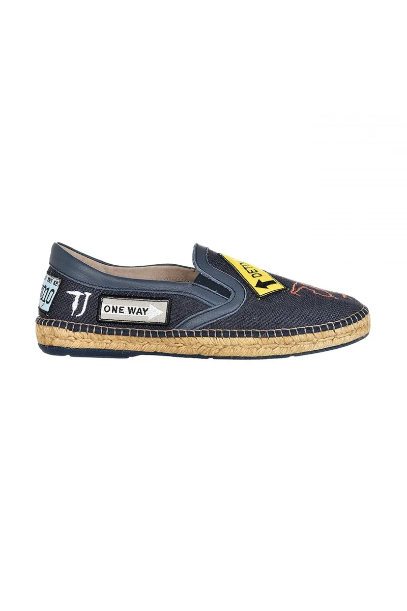 Trussardi Jeans ανδρικές εσπαντρίγιες με patches - 77A00075-9Y099999 Μπλε Σκούρο