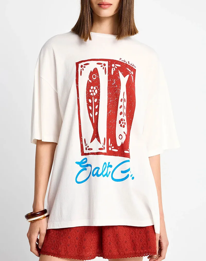 FUNKY BUDDHA T-Shirts FBL013-138-04-OFF WHITE OffWhite