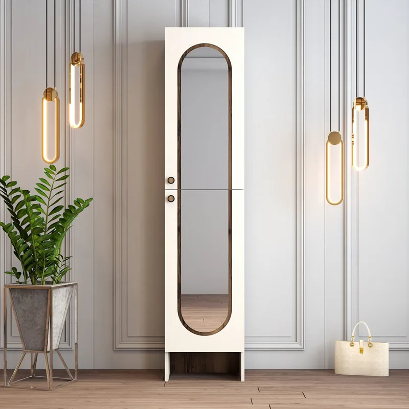 Έπιπλο Εισόδου / Πορτ Μαντό Palermo M - Cream, Walnut 845Hct4238 (45x200,6x37 cm)