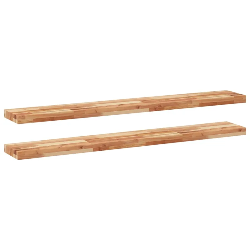 vidaXL Ράφια Πλωτά 2 τεμ. 140x20x4 εκ. από Μασίφ Ξύλο Ακακίας με Φινίρισμα Λαδιού
