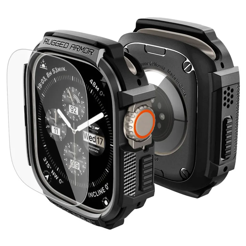Θήκη+Τζαμάκι Spigen Rugged Armor Matte Black Apple Watch Ultra 49mm