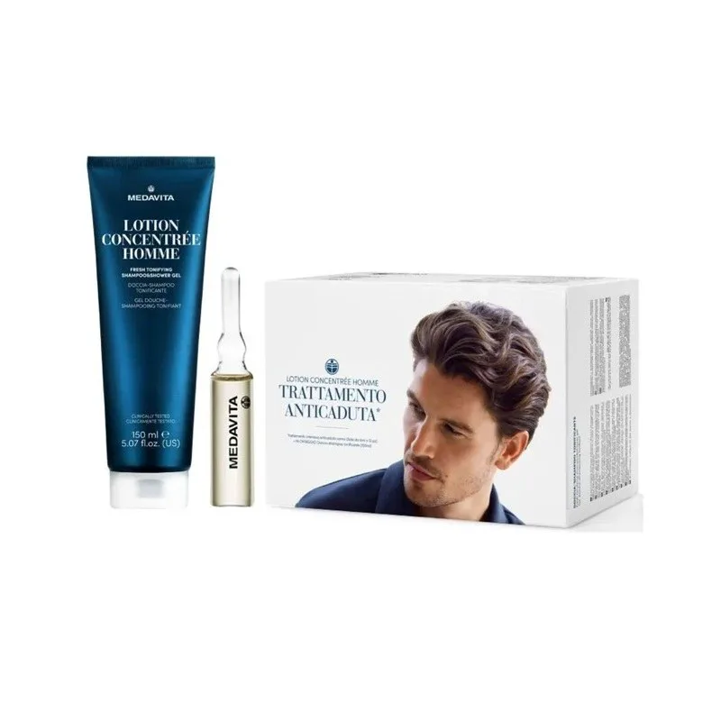 Medavita Lotion Concentrée Homme Anti-Hair Loss Treatment (Shampoo-Shower Gel 150ml & Ampoules 13x6ml)