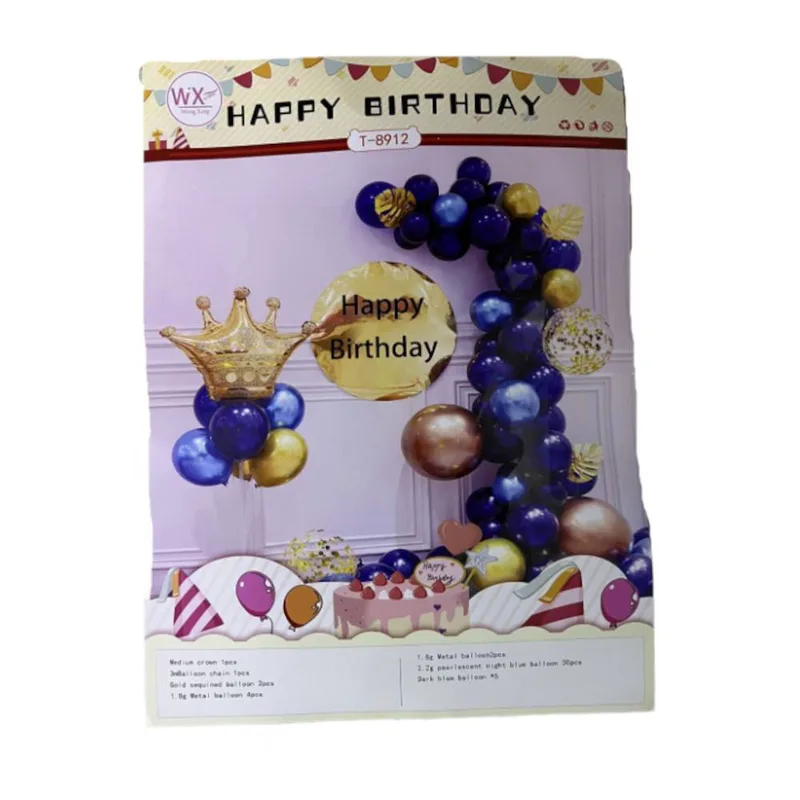 ΣΕΤ ΜΠΑΛΟΝΙΑ ΣΥΝΘΕΣΗ HAPPY BIRTHDAY ΜΠΛΕ ΚΟΡΩΝΑ