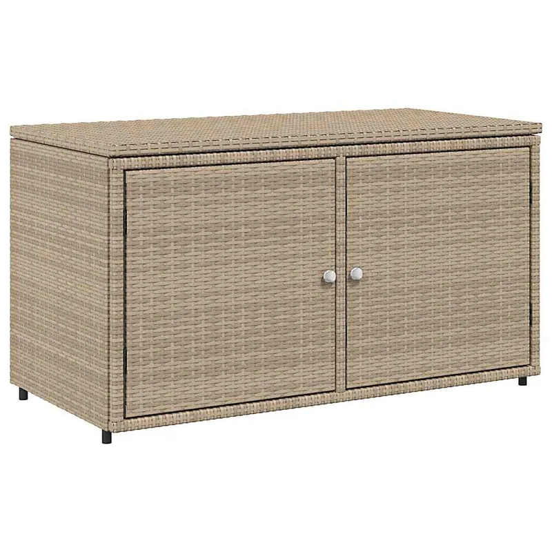 vidaXL Ντουλάπι Αποθήκευσης Κήπου Μπεζ 110x55x60,5εκ. Συνθετικό Ρατάν