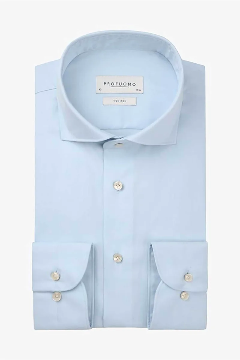 Profuomo ανδρικό πουκάμισο μονόχρωμο Slim Fit - PP2H00010B Μπλε Ανοιχτό