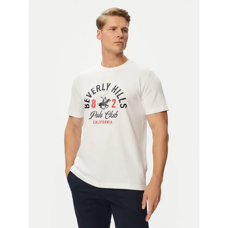 Beverly Hills Polo Club T-Shirt P-SS26M-TS1290 Λευκό Regular Fit