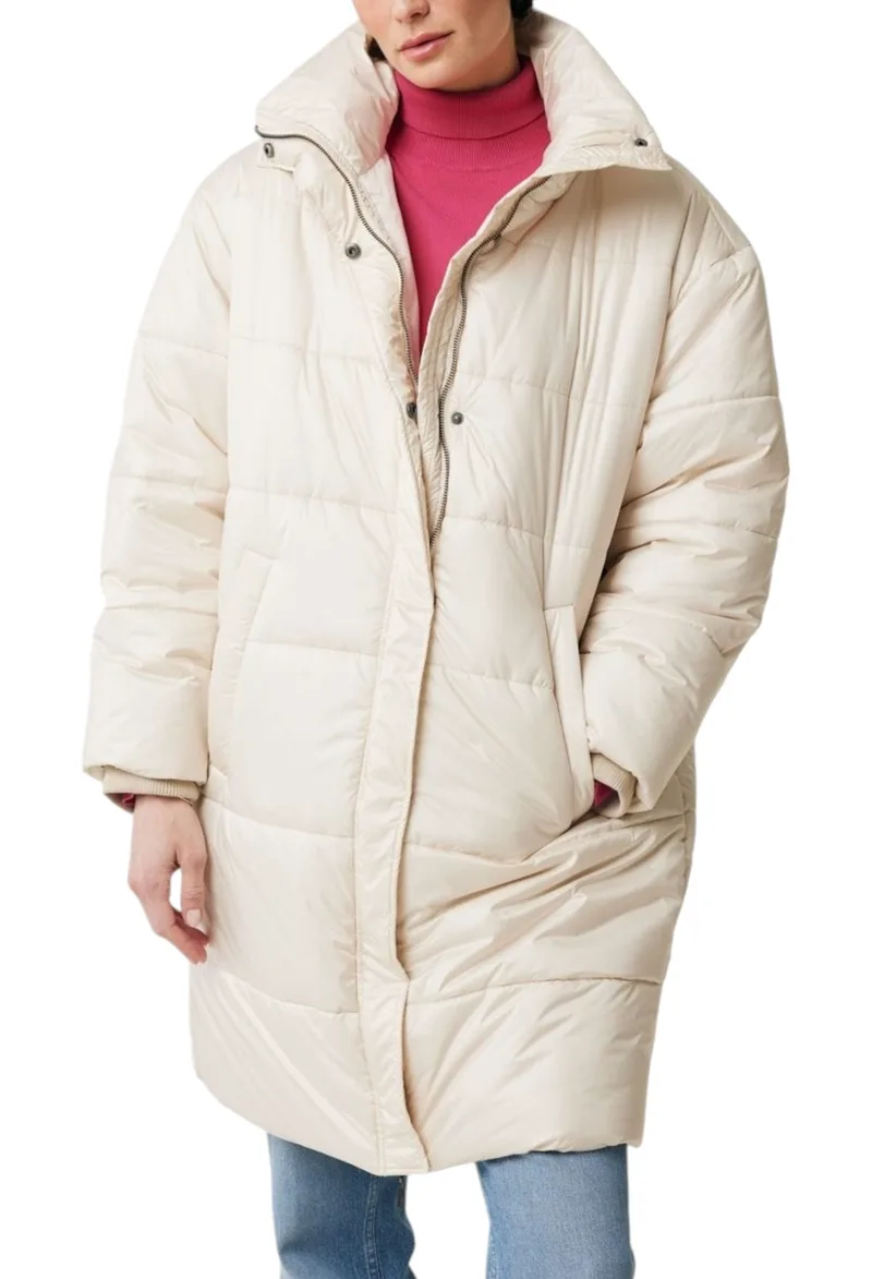 Μπουφάν Mexx Oversized Midi Length NO1119036W-Pearl White Γυναικείο