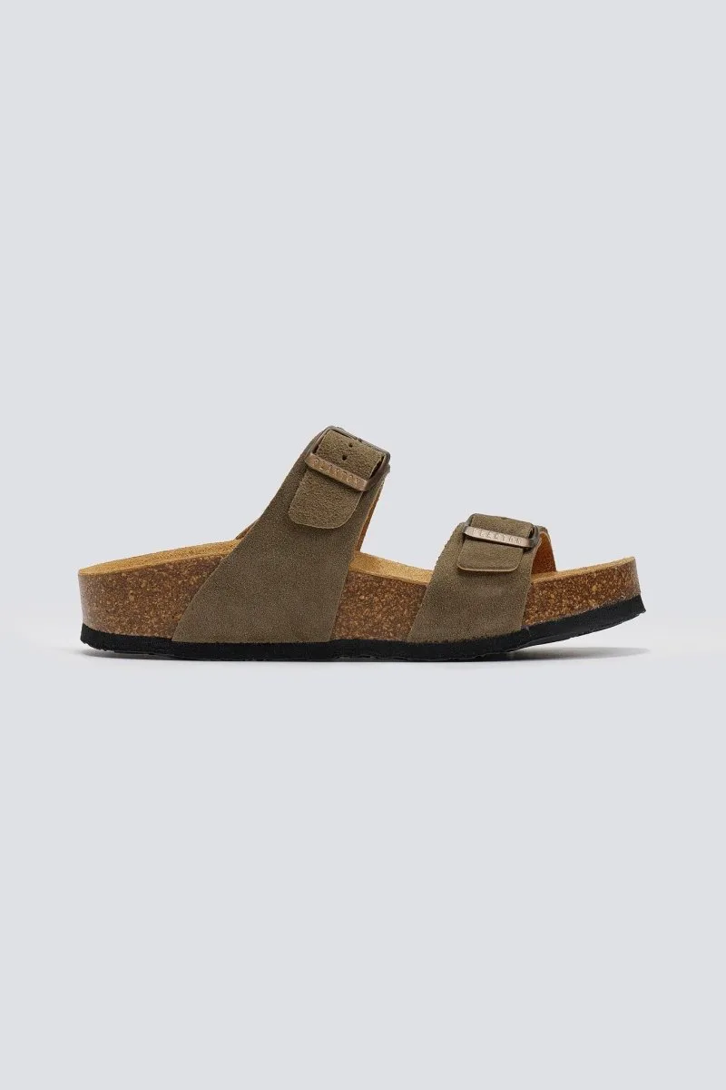 Plakton Suede Sandals - 345646 - Khaki