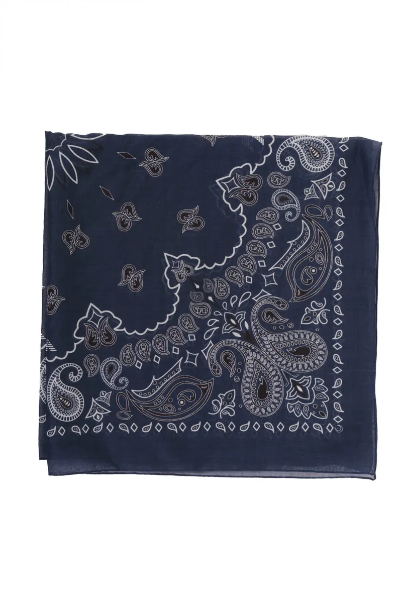 EMPORIO ARMANI ΦΟΥΛΑΡΙ WOMAN WOVEN FOULARD ΛΑΧΟΥΡΙΑ ΜΠΛΕ