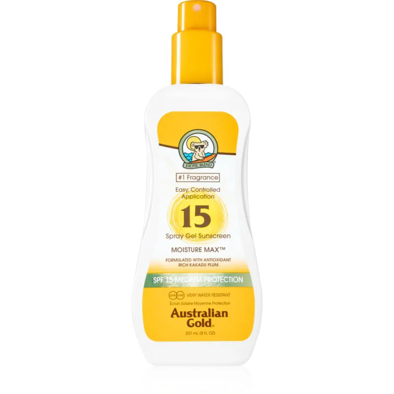 Australian Χρυσό Spray Gel Sunscreen προστατευτικό σπρέι για προστασία από τον ήλιο SPF 15 237 ml