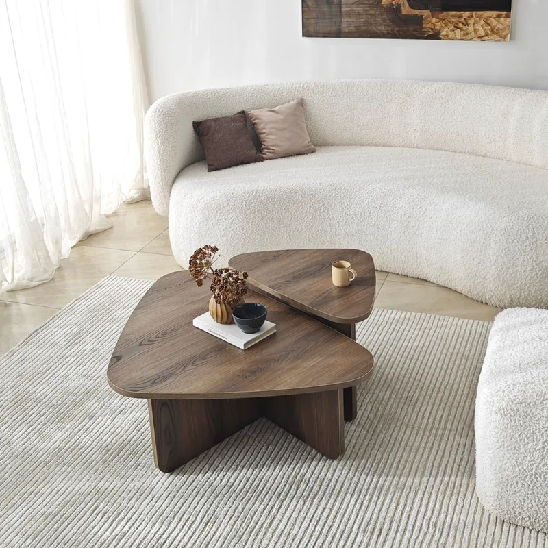 Σετ Τραπεζάκια Σαλονιού Ballare Set - Walnut 552Nos2573 90x35x60 cm