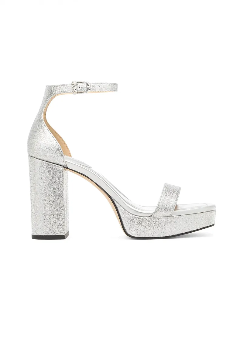MICHAEL KORS ΠΑΠΟΥΤΣΙΑ ΠΕΔΙΛΑ MERRIAM PLATFORM SANDAL ΓΚΛΙΤΕΡ LOGO ΑΣΗΜΙ