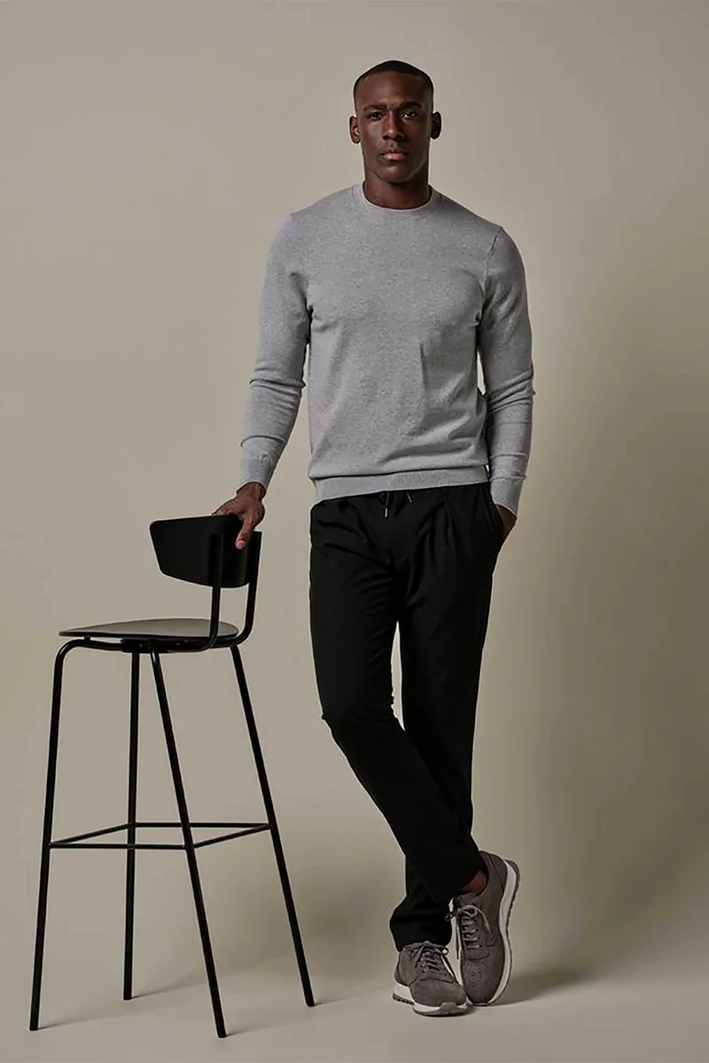 Profuomo ανδρικό casual παντελόνι με ελαστική μέση Slim Fit - PPVQ30015C Μαύρο