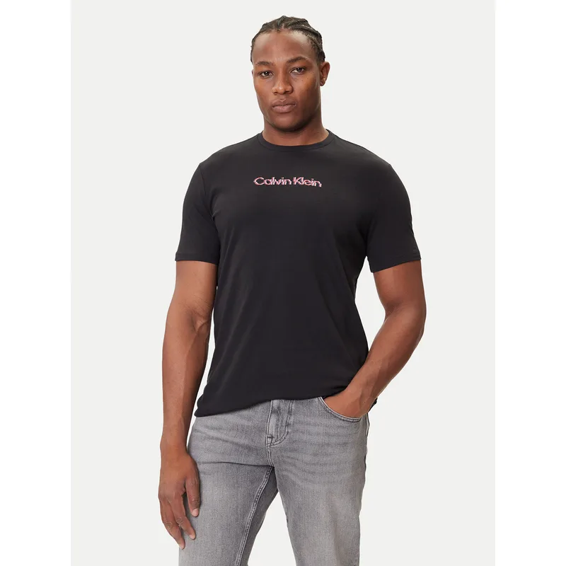 Calvin Klein Jeans T-Shirt Glitched Logo LV04RC858G Μαύρο Regular Fit