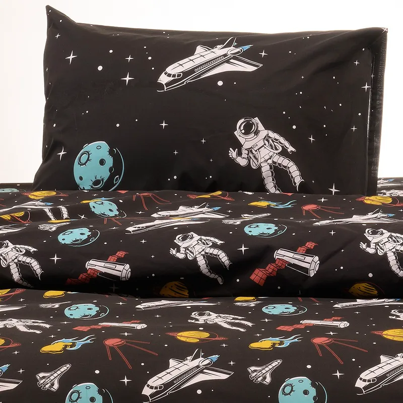 Μαξιλαροθήκες Ζεύγος 50X70 Melinen Kids Line Planet Black (50x70)