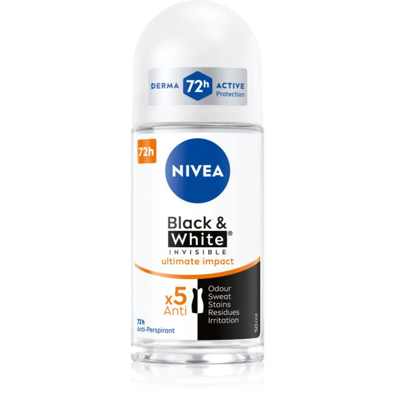 Nivea Invisible Black & White Ultimate Impact αντιιδρωτικό μπίλια για γυναίκες 50 ml