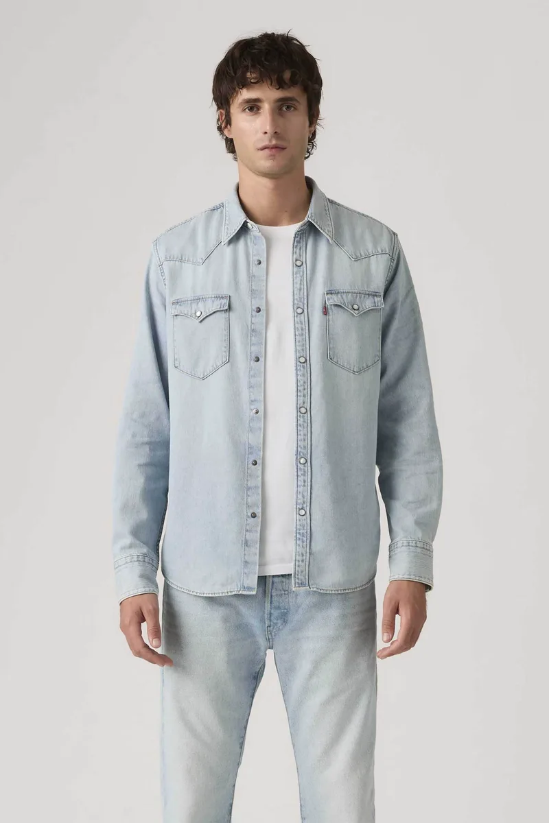 Levi's® ανδρικό denim πουκάμισο Standard Fit "Barstow" - 857440118 Denim Blue Ανοιχτό