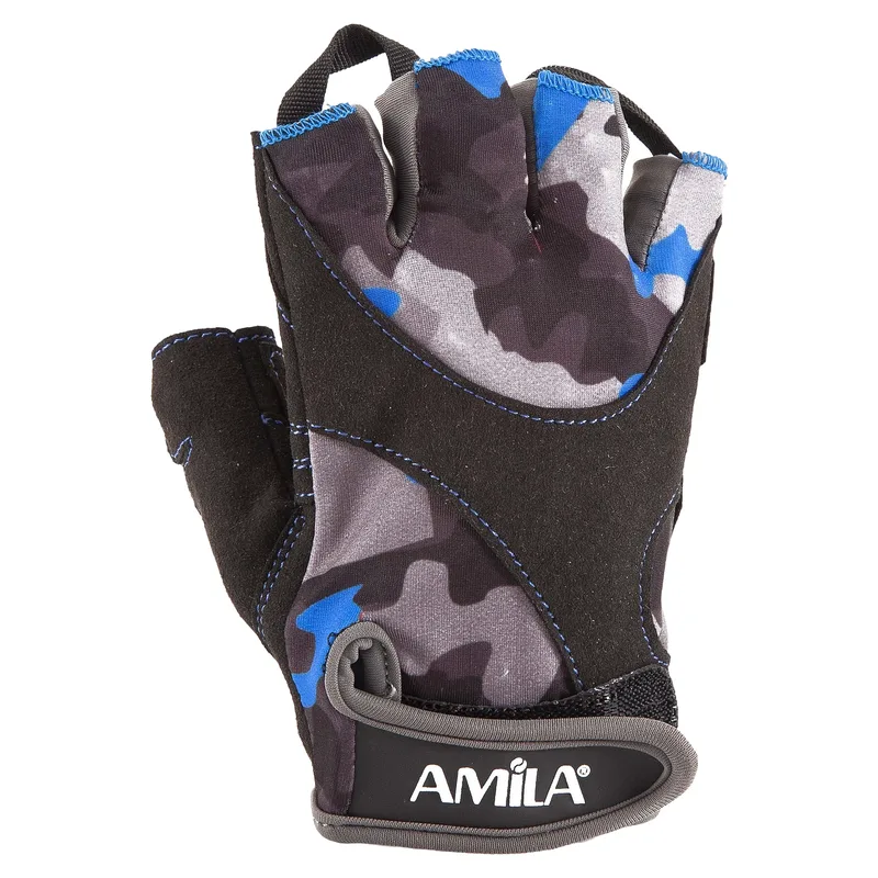 Γάντια Άρσης Βαρών Amila Amara Lycra Camoblue M