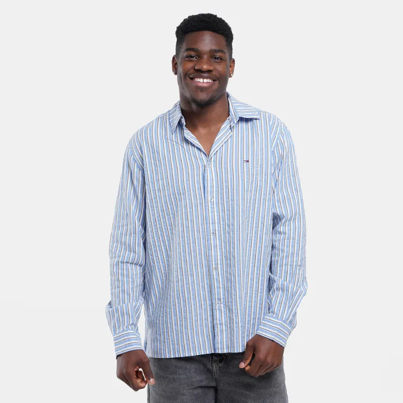 Tommy Jeans M Rlx Seersucker Stripe Shirt (9000271016_93515)