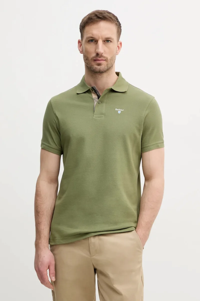 Βαμβακερό μπλουζάκι πόλο Barbour Tartan Pique Polo