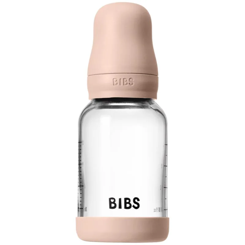 BIBS Baby Glass Bottle Silicone μπιμπερό κατά των κολικών με στόμιο σιλικόνης Blush 120 ml