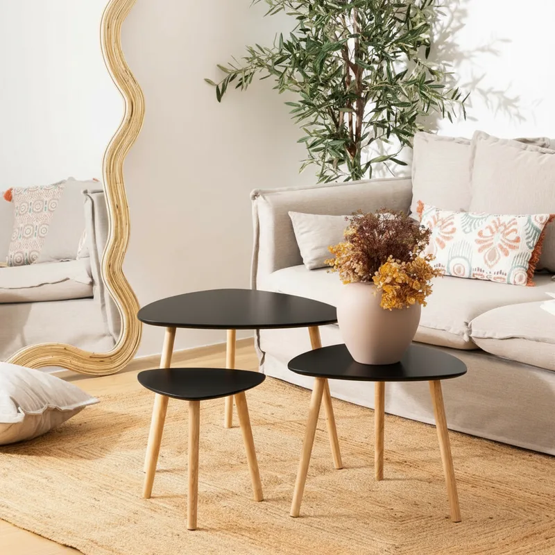 Βοηθητικά Τραπεζάκια (Σετ 3τμχ) A-S Mileo Black 157052G