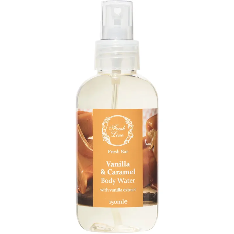 Fresh Line Fresh Bar Vanilla & Caramel Body Water Ζεστό & Γλυκό Αρωματικό Νερό Σώματος Φυσικής Σύνθεσης με Βανίλια & Καραμέλα 150ml