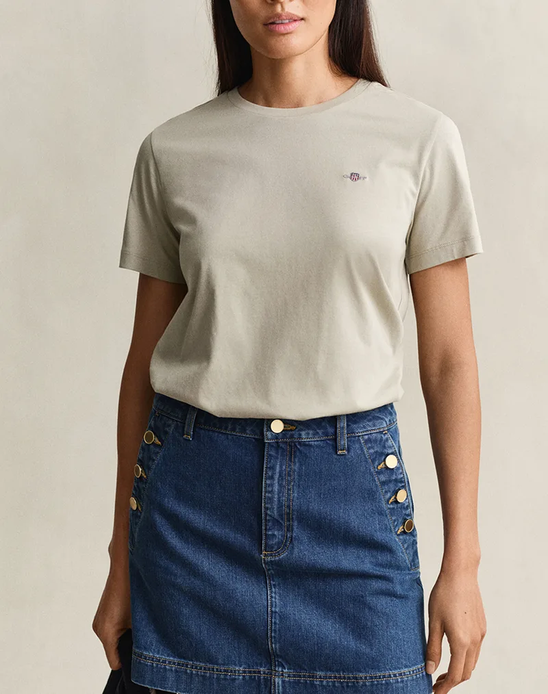 GANT ΜΠΛΟΥΖΑ ΚΜ REG SHIELD SS T-SHIRT REG SHIELD SS T-SHIRT 3GW4200200-3 Khaki