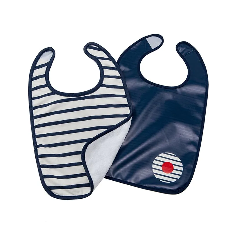 Σαλιάρες 6-36 Μηνών (Σετ 2τμχ) Baby To Love Blue Stripes BTL304096