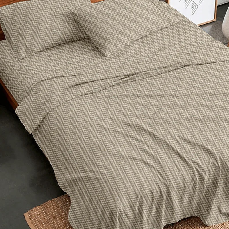 Σεντόνια Φανελένια Υπέρδιπλα (Σετ) 170X205+30 Sunshine Flannel 2064 Μπεζ Με Λάστιχο (170x205+30)