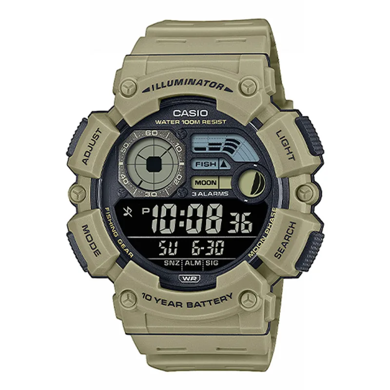 CASIO Collection Dual Time Chronograph Μπεζ Plastic Strap WS-1500H-5BVEF
