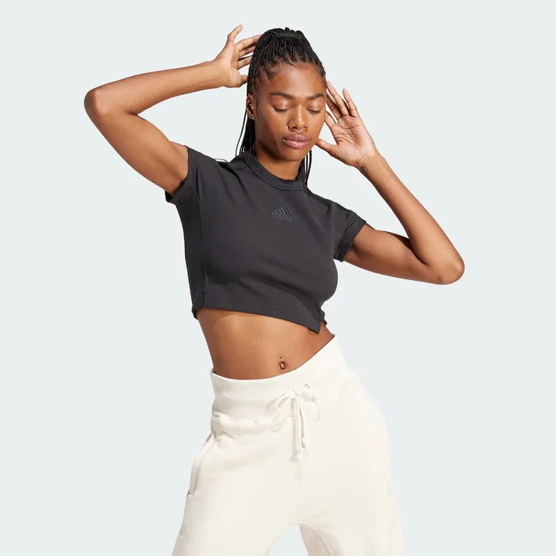 adidas Sportswear Lounge Ribbed Γυναικείο Cropped T-Shirt (9000181870_1469)