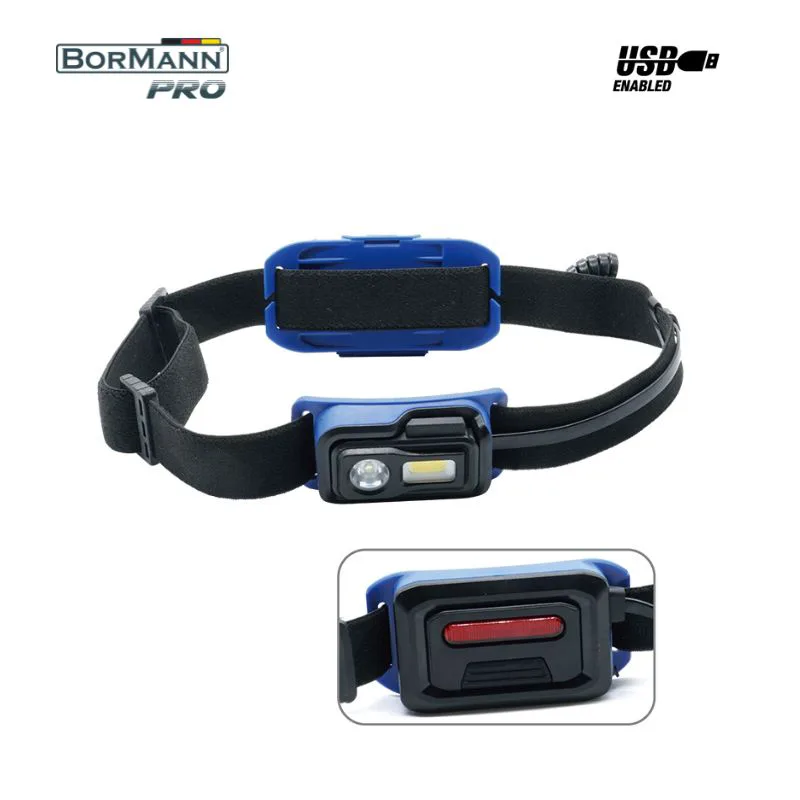 BORMANN Pro BPR6033 Φακός Κεφαλής Επαναφορτιζόμενος Διπλής λειτουργίας,250Lm,Αδιάβροχος 072331
