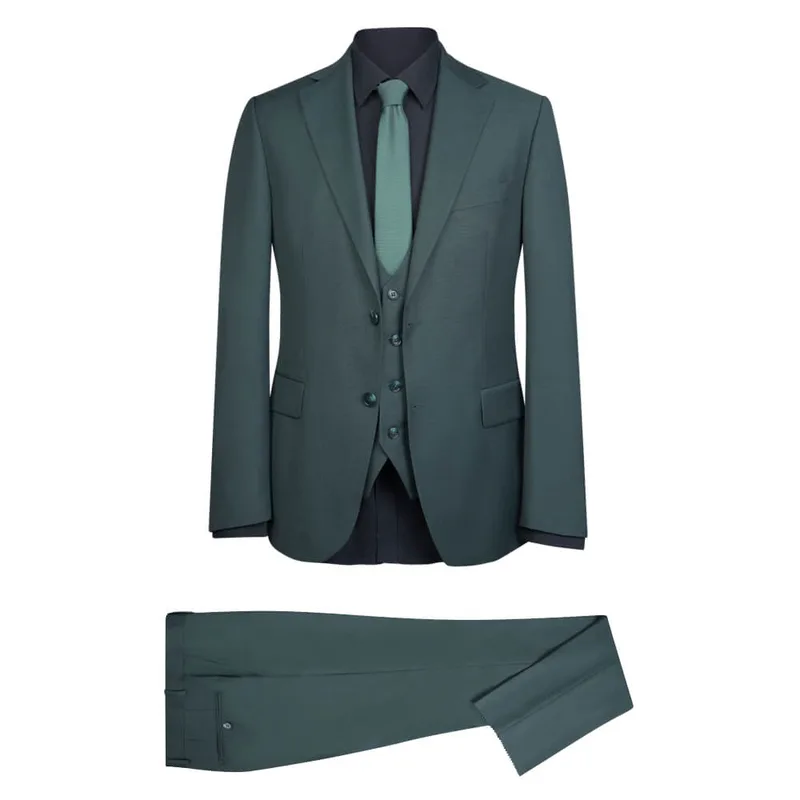 Prince Oliver Κοστούμι με Γιλέκο Three-Piece Πράσινο (Modern Fit) New Arrival