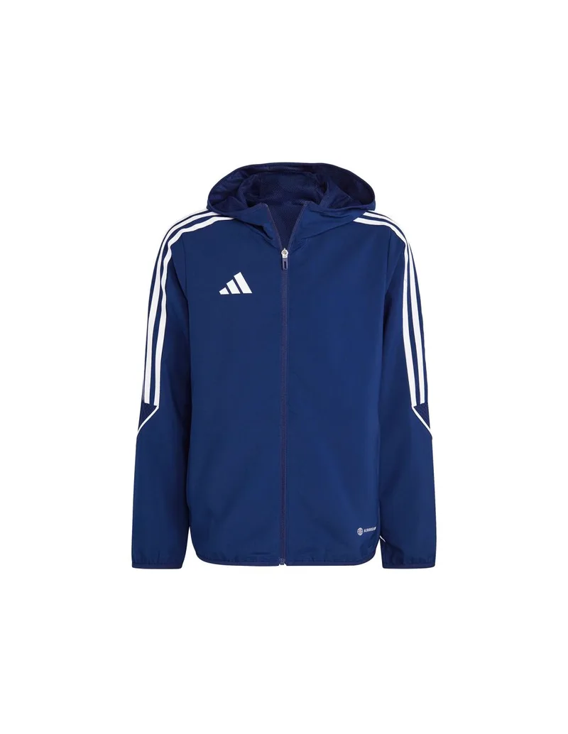 Adidas Παιδικό Αθλητικό Μπουφάν Κοντό Αντιανεμικό με Κουκούλα Navy Μπλε Tiro 23 League IA1627