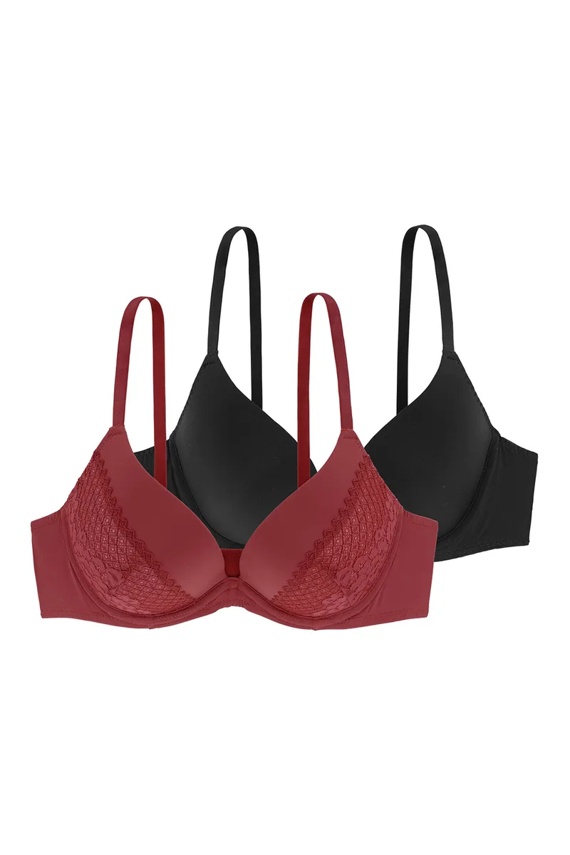 Dorina Σουτιέν "Kelsea" Push Up 3/4 με επένδυση και μπανέλα B, C, D Cup (Συσκ. 2 τεμαχίων)-FXPG0007LA105-2X0307