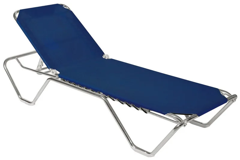 Μπλέ Στοιβαζόμενη Ξαπλώστρα Παραλίας 195 x 60 x 29(h)cm