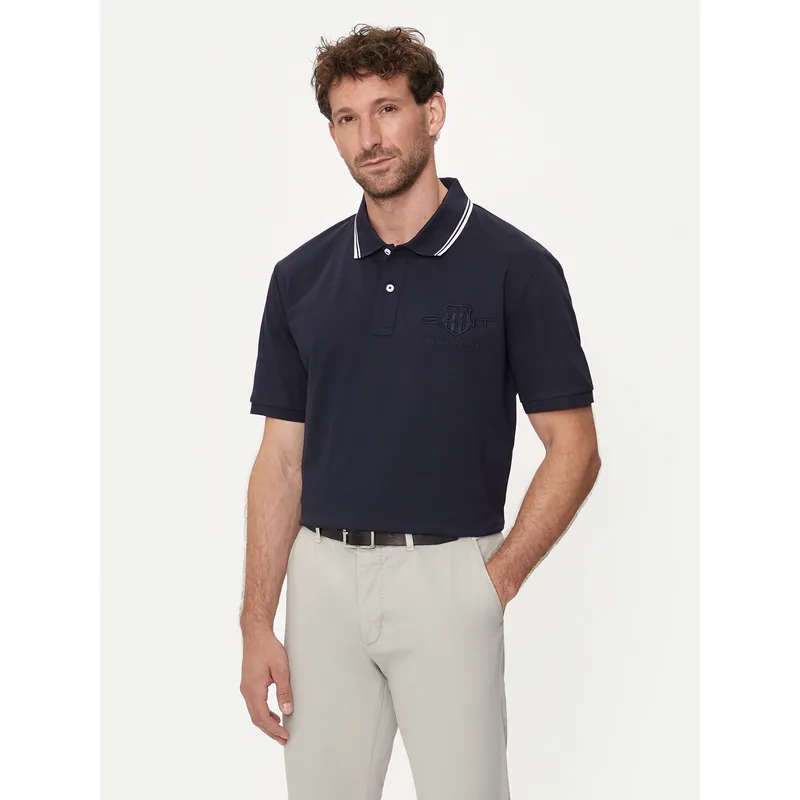 Gant Polo Contrast 2013039 Σκούρο μπλε Regular Fit