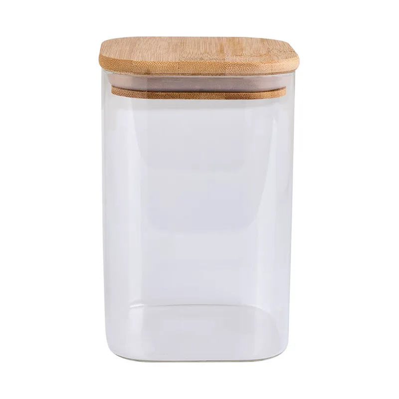 Δοχείο Αποθήκευσης Γυάλινο-Bamboo Essentials Estia 950ml 01-12939 (Υλικό: Γυαλί, Χρώμα: Διάφανο ) - estia - 01-12939