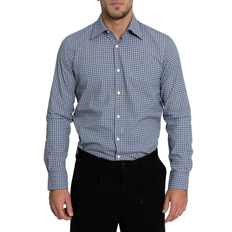 MONK Ανδρικό Μπλε Floral-Print Shirt