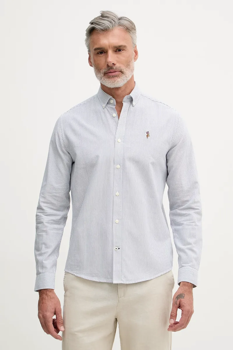 U.S. Polo Assn. πουκάμισο ανδρικό βαμβακερό Oxford Stripe