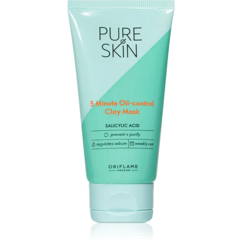 Oriflame Pure Skin καθαριστική μάσκα προσώπου με πηλό ενάντια στις ατέλειες της επιδερμίδας 50 ml