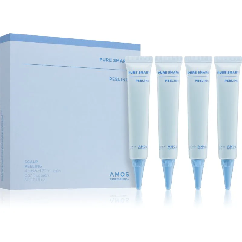 AMOS PROFESSIONAL Pure Smart Peeling απολέπιση τριχωτού της κεφαλής κατά της πιτυρίδας 4x20 ml
