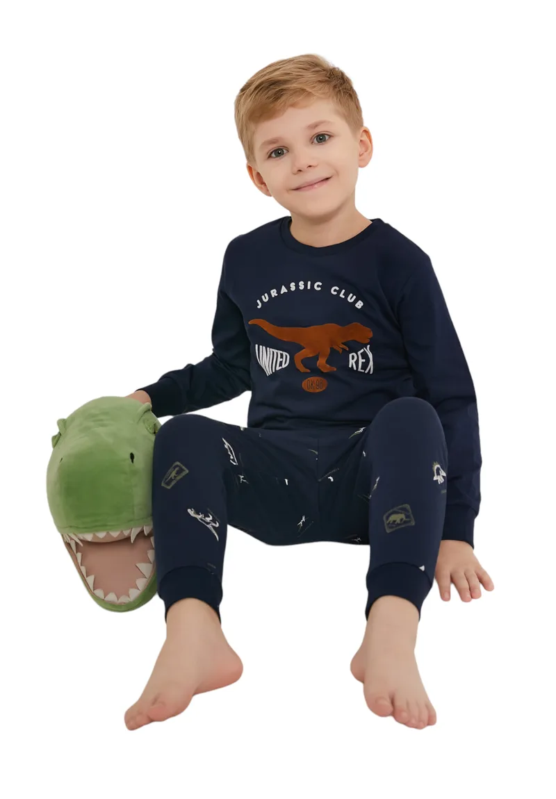Πιτζάμα εφηβική Rolypoly TREX boy RP3221B-Μπλε Σκούρο